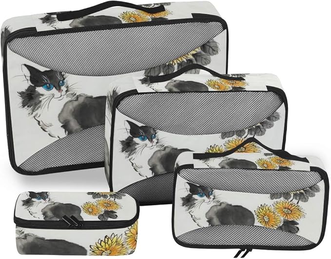 Bolsa de Almacenamiento Embalaje de 4 Piezas Organizador de Viajes