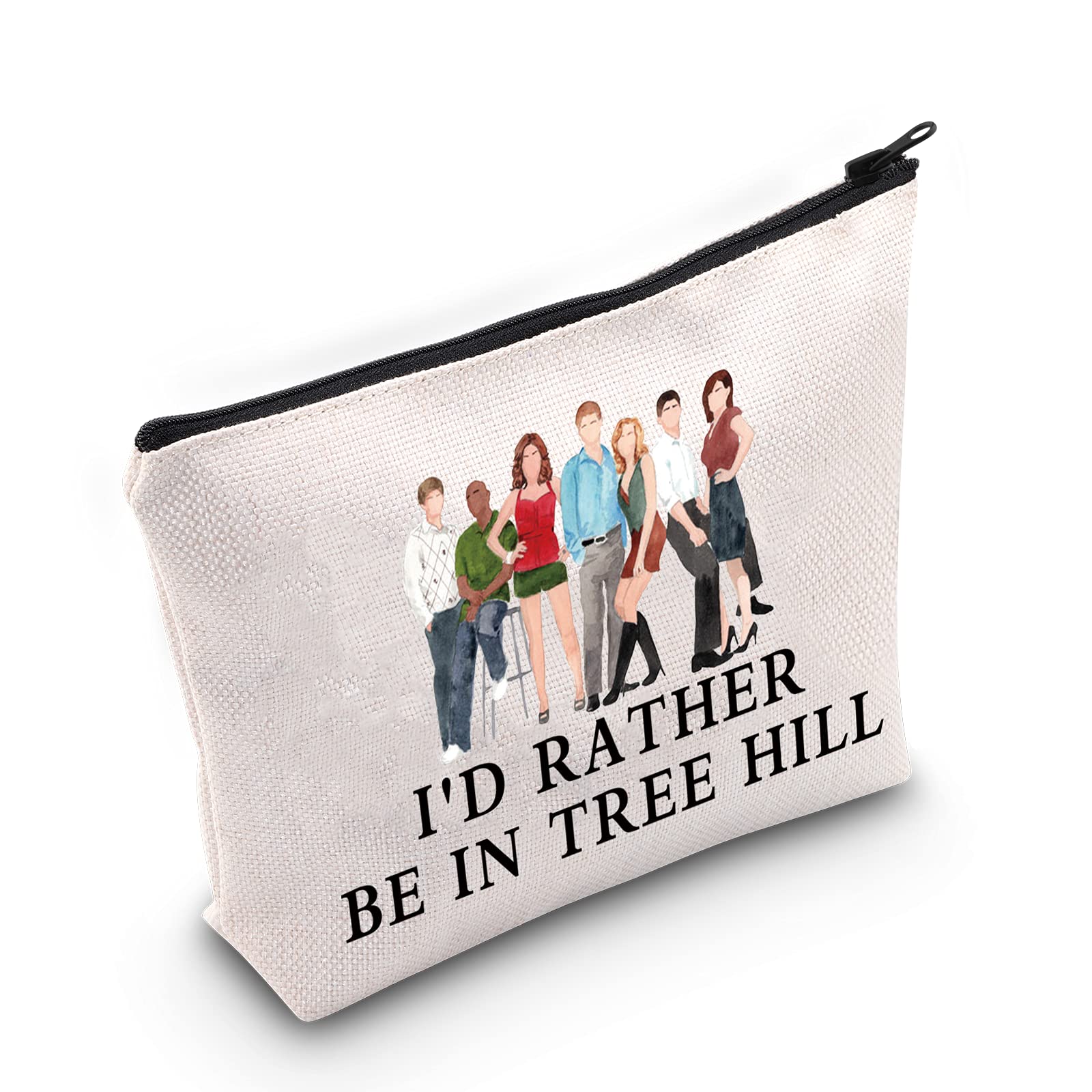 LEVLO Hill Basketball TV Show Cosmetic Make Up Bag Hill TV Show Fans Gift I'd Rather Be In Tree Hill Makeup Zipper Pouch Bag For Women Girls, In Tree Hill, Make Up Bag
