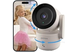 CHZHVAN Pet Security Camera Indoor, Pan & Tilt, Cry Detection for Baby, 2.5K FHD, Night Vision, Motion Detection & Tracking, 2-Way Audio, Nanny, Pet, 2.4G WiFi, USB Powered, Local and Cloud Storage