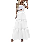 CZYINXIAN Maxi Skirt for Women High Elastic Waist Pleated Swing A-Line Flared Long Skirts