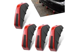 icykale 4 PCS Car Lower Bumper Lip Diffuser, Waterproof Vehicle Rear Splitter Lip Wing, Universal Anti-Crash Durable Automotive Spoiler Fin Protector Decoration for Car SUV Truck (Red)
