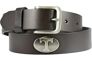 ZEP-PRO Men's NCAA Tennessee Volunteers Leather Concho Belt, Brown
