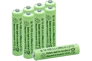 QBLPOWER Solar Light Batteries AAA Triple A NIMH 600mAh 1.2V Rechargeable for Garden Lights Remotes Mice(8Pcs)