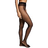 Wolford Individual 10 Tights For Women Sheer Shaping Pantyhose Reinforced Panty Shadow Toe Soft Waistband for All-Day Comfort Black Black Small