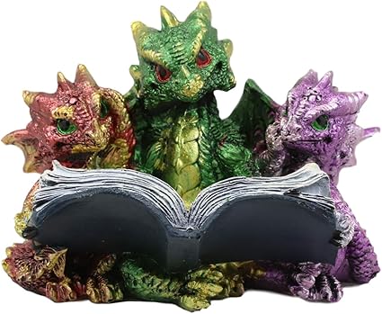 Amazon Ebros Gift メタリックカラフル 3つの本虫 赤ちゃん ドラゴン 読書 学術本 像 風変わりなハッチリング ワイルミング人形 神話と伝説のファンタジー装飾 中世ルネッサンスアート 置物 オブジェ オンライン通販