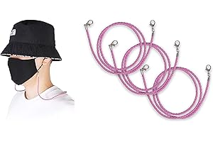Allsense Fashion Leather Mask Lanyards Ear Pressure Relief Safety Holder Hanger with Hook for Adult Pink 3 pack