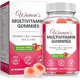Gummy Vitamins, Women’s Multivitamin with Vitamin A, C, E and B, B12, all 20+ vitamins, for Skin Health & Immune Health Support, Strawberry Flavor, Gelatin-Free, Gluten-Free, Vegan & Non-GMO,60 Count