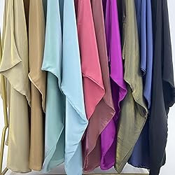 RLLJS Women Abaya Dress Ramadan Eid Summer Satin