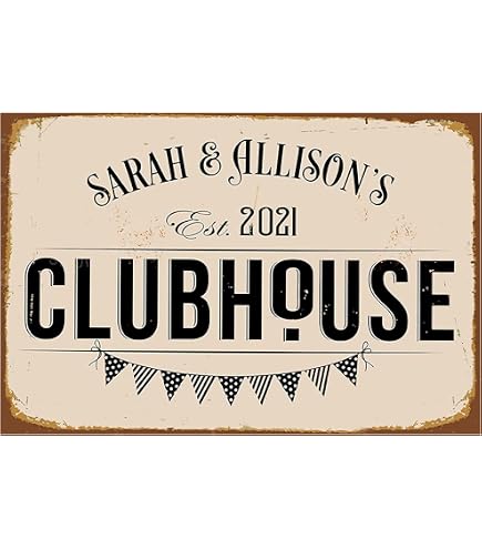 The Clubhouse Sign – Customizable Metal Wall Art Sign For Home, Bar, Garage, Patio (16x4 Inch)