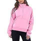 VIUTIL Womens Half Zip Sweatshirt Fleece Cropped Pullover with Thumb Hole Fall Trendy Clothes 2026