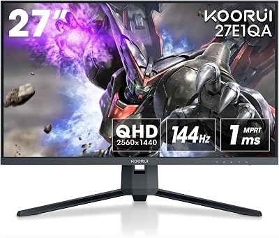 KOORUI 27 Inch QHD Gaming Monitor 144 Hz VA 1ms DCI-P3 90% Adaptive Sync