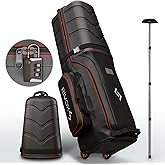 RIVOX Hard Top Golf Travel Bag for Airlines – Durable Golf Club Case with Wheels, Interior Cushion, TSA Lock & Support Rod – Collapsible Hard Shell Protection