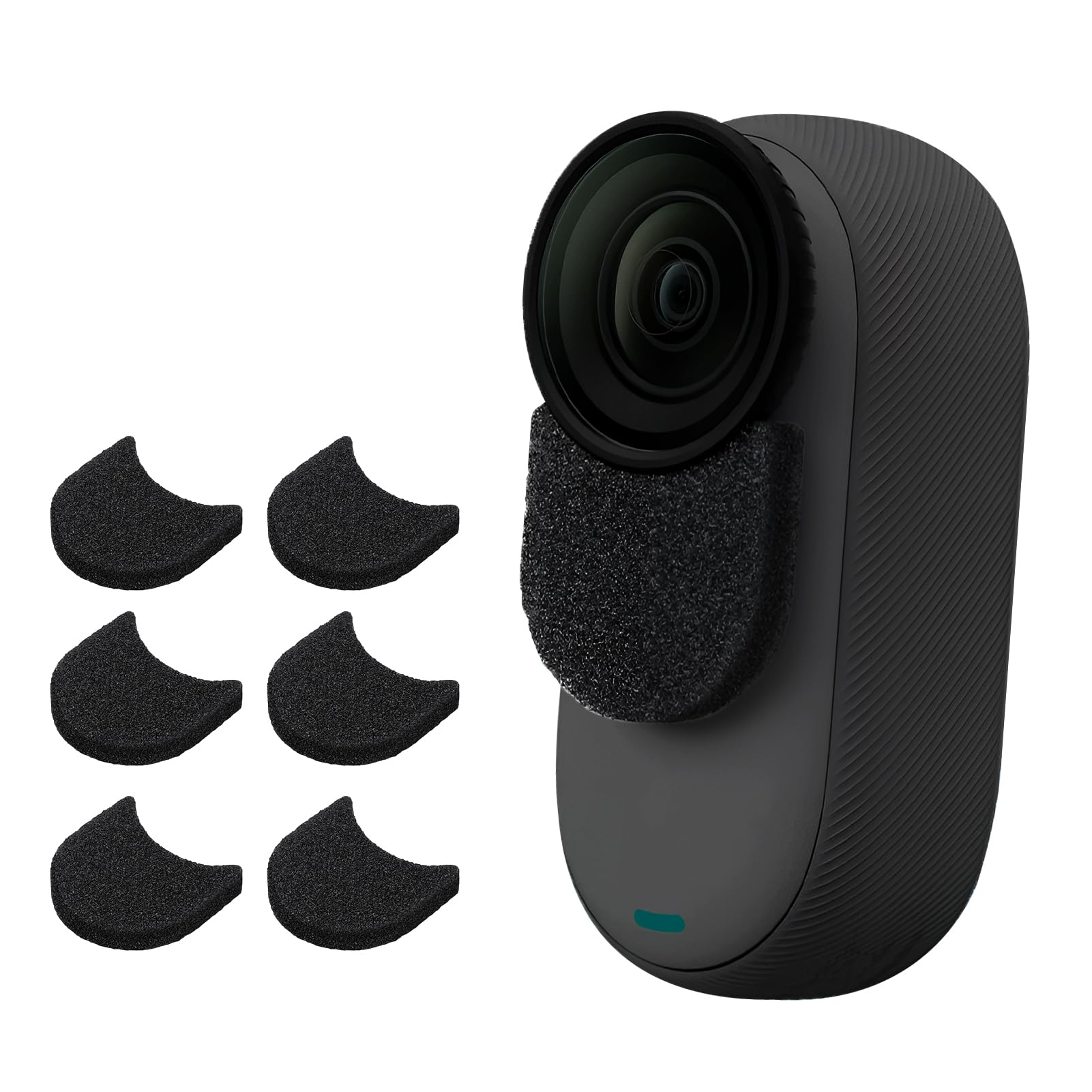 Mic Wind Muff For Insta360 Microphone Windproof Noise Reduction Replacement Windscreen Cover Sports Camera Accessories Professional Video Accessories Compatible with Insta360 GO 3 & GO 3S 6PCS Black