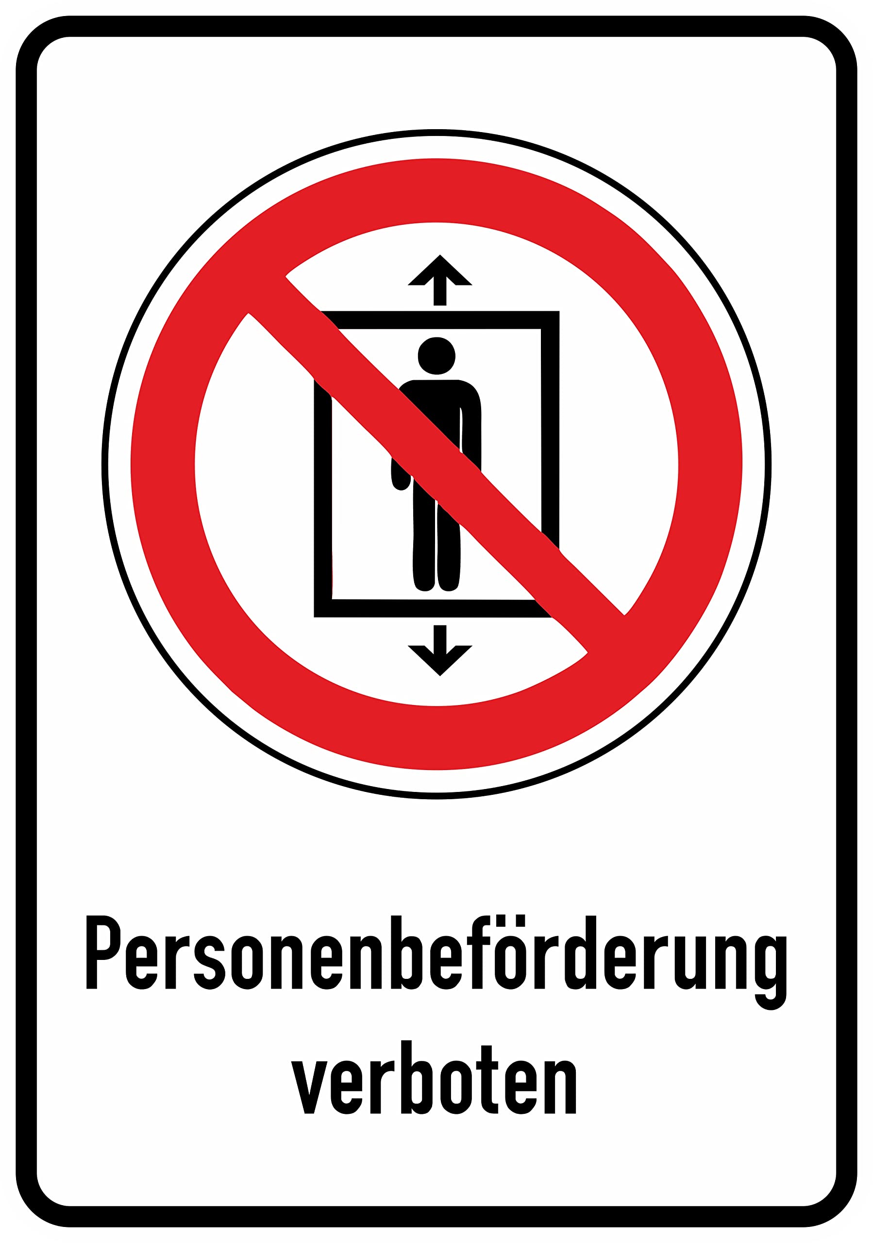 Daged No Personal Transport Sticker 23 x 16 cm ISO 7010-P027 Sticker T-170