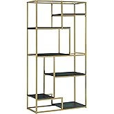 Furniture of America Corley Contemporary 6 Shelf Bookcase, Champagne