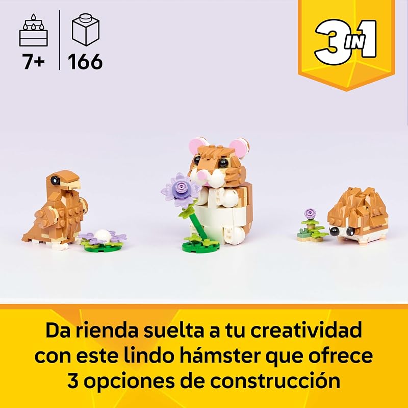 Criador 3 em 1 Hamster Fofo com Flor 31376
