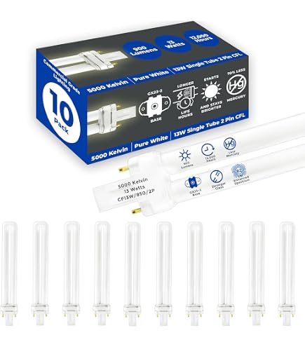 thumbnail image 2 of SATZOL 13W GX23 2-Pin Compact Fluorescent Bulbs - 4 Pack 2700K Warm White 2 of 9