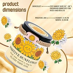 60 Positive Sunflower Cards Jar, Affirmation Cards