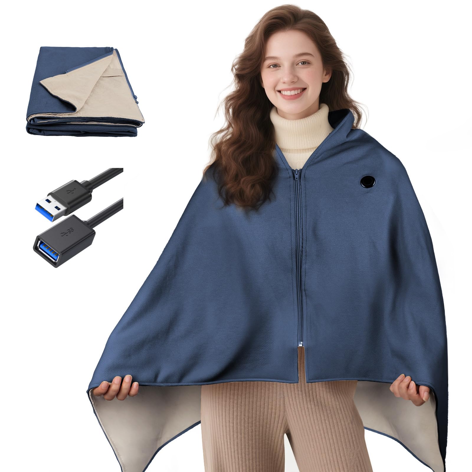 Photo 1 of *Untested*
PJE Heated Shawl,Portable Throw Electric Blanket USB 3 Heat Settings Shawl for Office Sofa Travel(Power Bank not included)