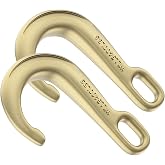 AODESTINY 2PCS 8" Heavy Duty J Hooks for Towing, Yellow Zinc Plated Tow J Hook Grade 70 Clevis J Hook for Transport Chain, 5400LBS Capacity Heavy Load