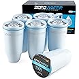 ZeroWater Official Replacement Filter - 5-Stage 0 TDS Filter Replacement - System IAPMO Certified to Reduce Lead, Chromium, and PFOA/PFOS, 6-Pack, White