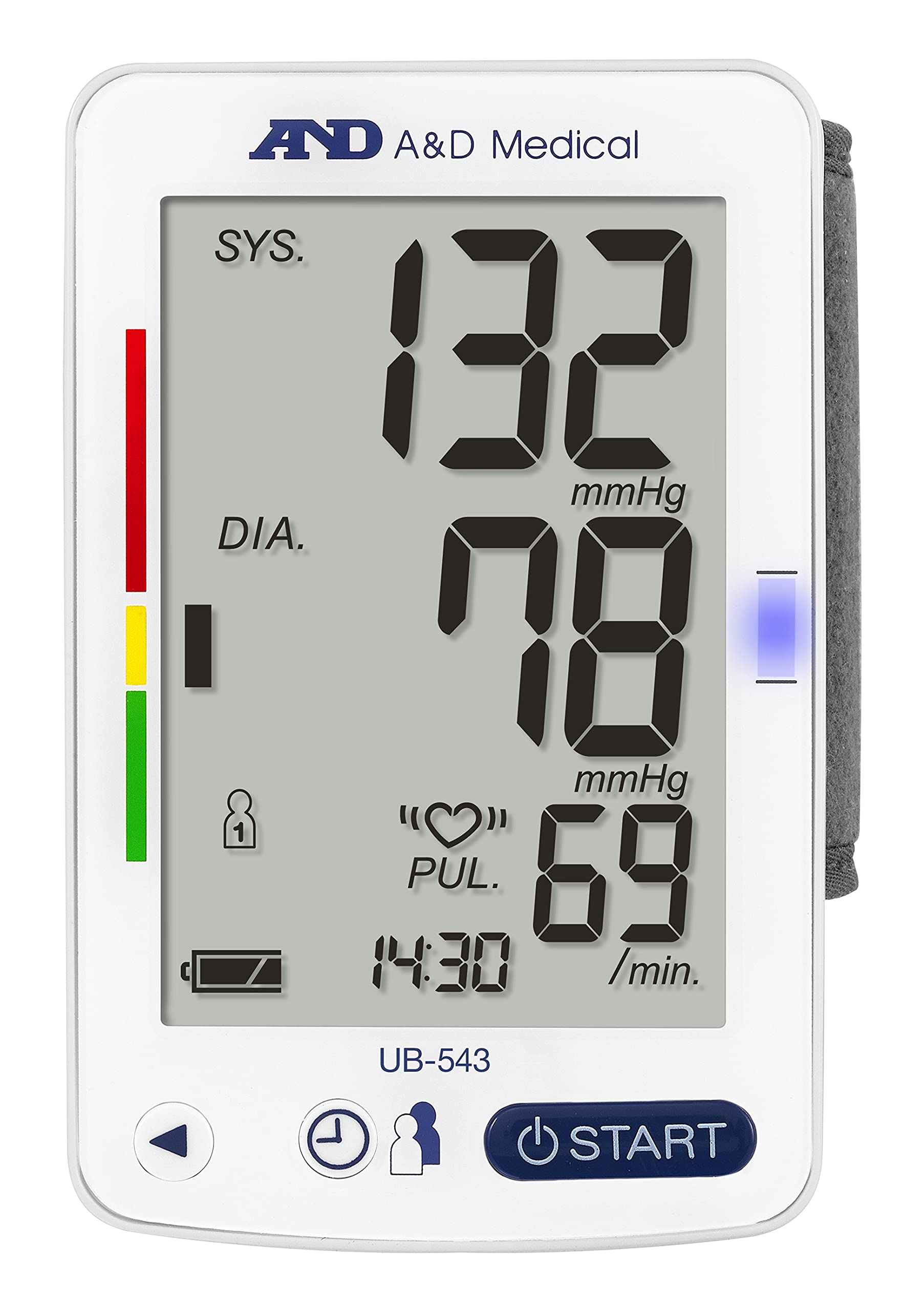 A&D Medical UB-543 Wrist Blood Pressure Monitor with Extra Large Display Clinically Validated by The British and Irish Hyptension Society with AFib Screening