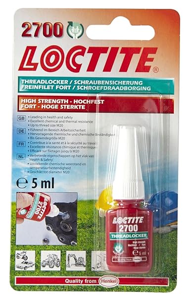 Henkel 2700/5/1 Loctite Gesundheit und Sicherheit Schraubensicherung, Hohe Festigkeit, 5 ml