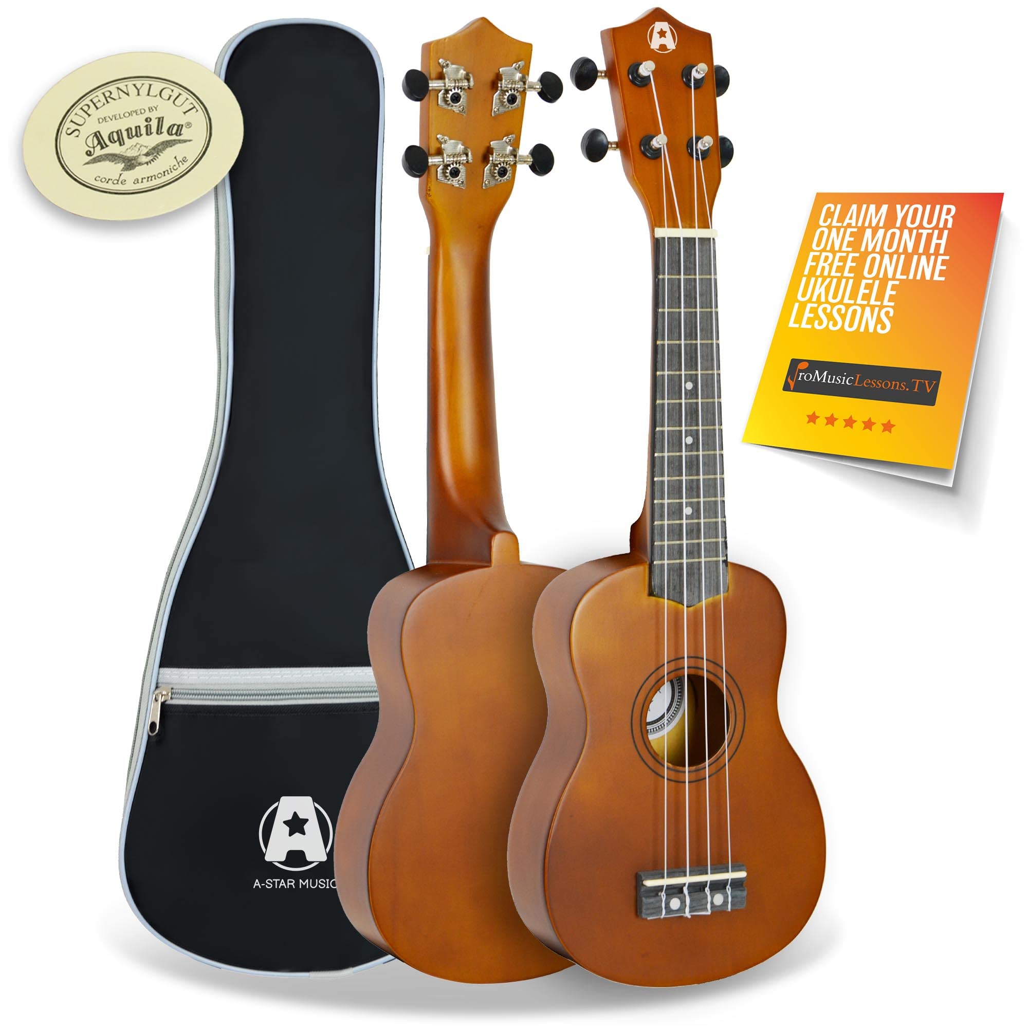 A-Star Rocket Series Soprano Ukulele With Bag - Natural