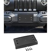 Voodonala for Jeep JL Front License Plate Mounting Bracket Frame for 2018-2026+ Jeep Wrangler JL JLU &amp; Gladiator JT Number Plate Holder Registration Plate Frame Exterior Accessories, ABS Black