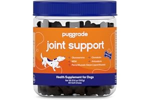 PupGrade Joint Support Supplement for Dogs - Natural Glucosamine Chondroitin with MSM - Hip & Joint Pain Relief - Recommended for Hip Dysplasia, Arthritis & Joint Disease - USA Tested - 60 Chews