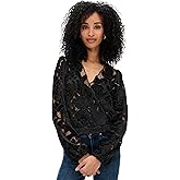 Generation Love Women's Loralie Velvet Lace Wrap Blouse