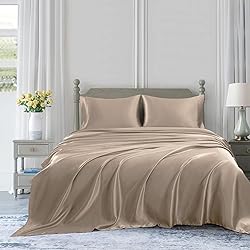 Homiest 4pcs Satin Sheets Set Luxury Silky Satin
