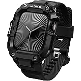 ULTIMAL Rugged Band with Case for Apple Watch 46mm, Military-Grade Shockproof Protective Strap for Men, All-in-One Outdoor Sport Watch Band Compatible with iWatch Series 11/10 (Black)