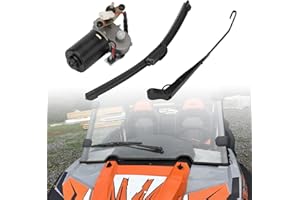 SMOTRCC UTV 12V Electric Windshield Wiper Motor Kit with 16" Wiper Blade and 16" Wiper Arm, Compatible with Polaris Ranger RZR 570/900/1000, Compatible with Can-Am Defender, Maverick X3