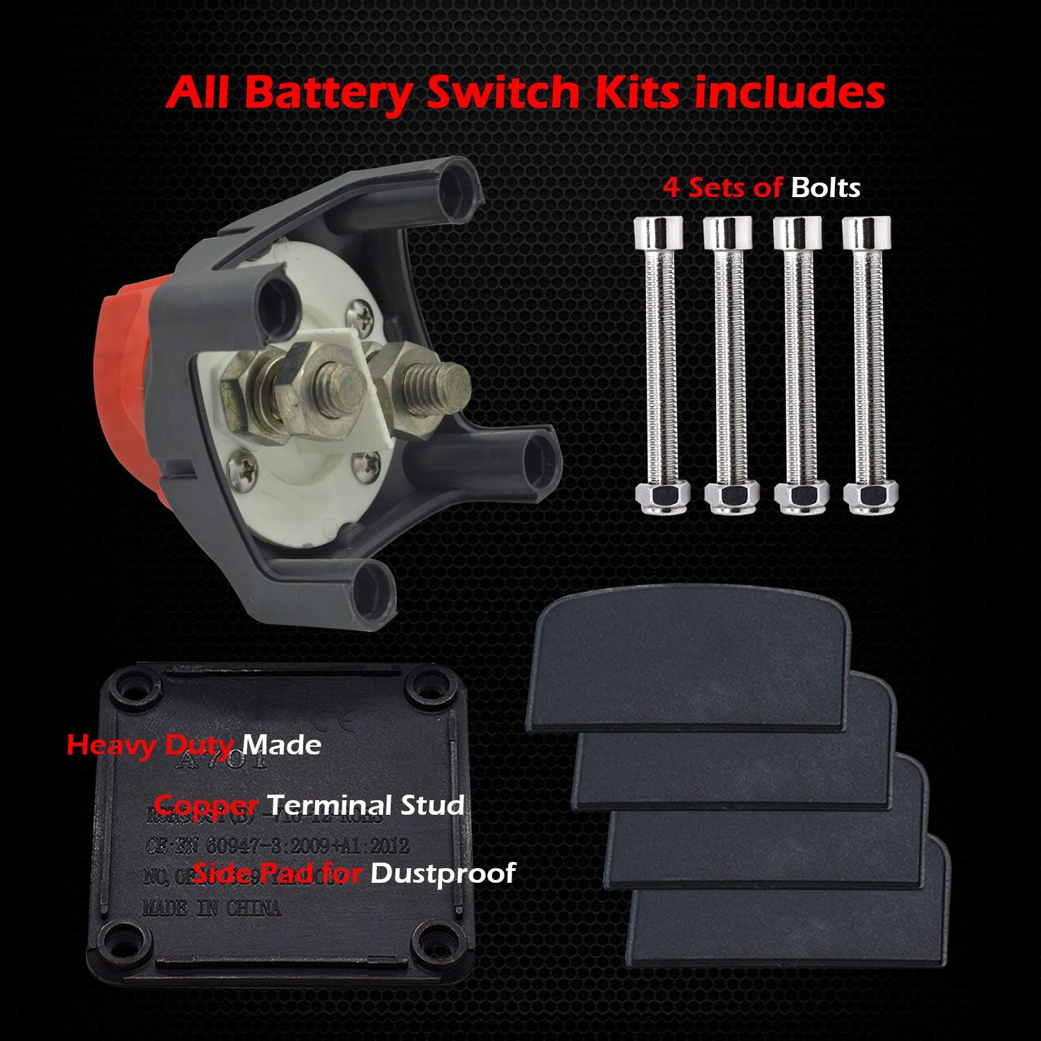 Ampper Battery Switch, 12-48 V Battery Power Cut Master Switch Disconnect Isolator for Car, Vehicle, RV and Boat (On/Off): Industrial & Scientific