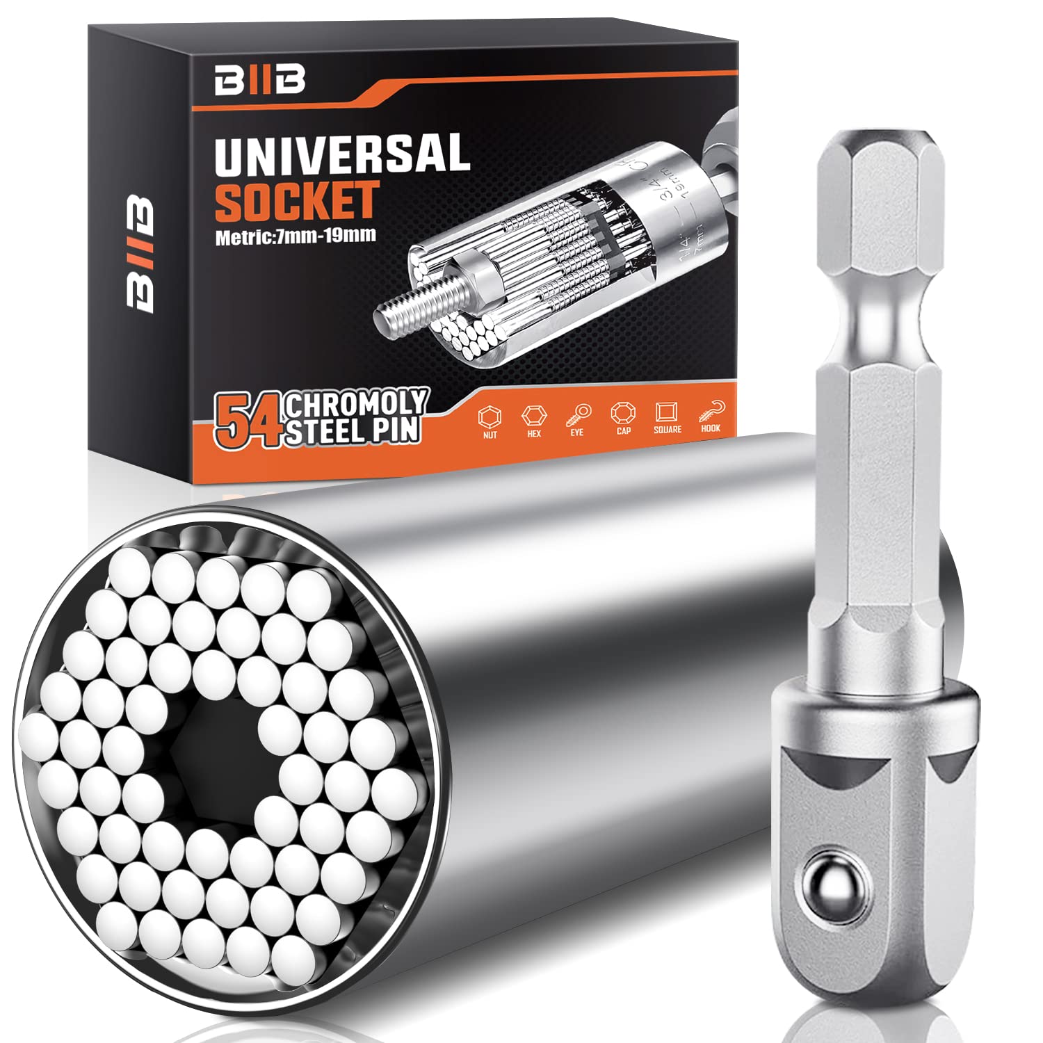 BIIB Gifts for Men, Easter Gifts for Adults Universal Socket Wrench, Mens Gifts for Dad Gifts for Men Who Have Everything, Birthday Presents for Him, Gadgets for Hand Tools Hand Tools