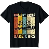 Kids This Boy Loves Race Cars Boys Racing Cars T-Shirt
