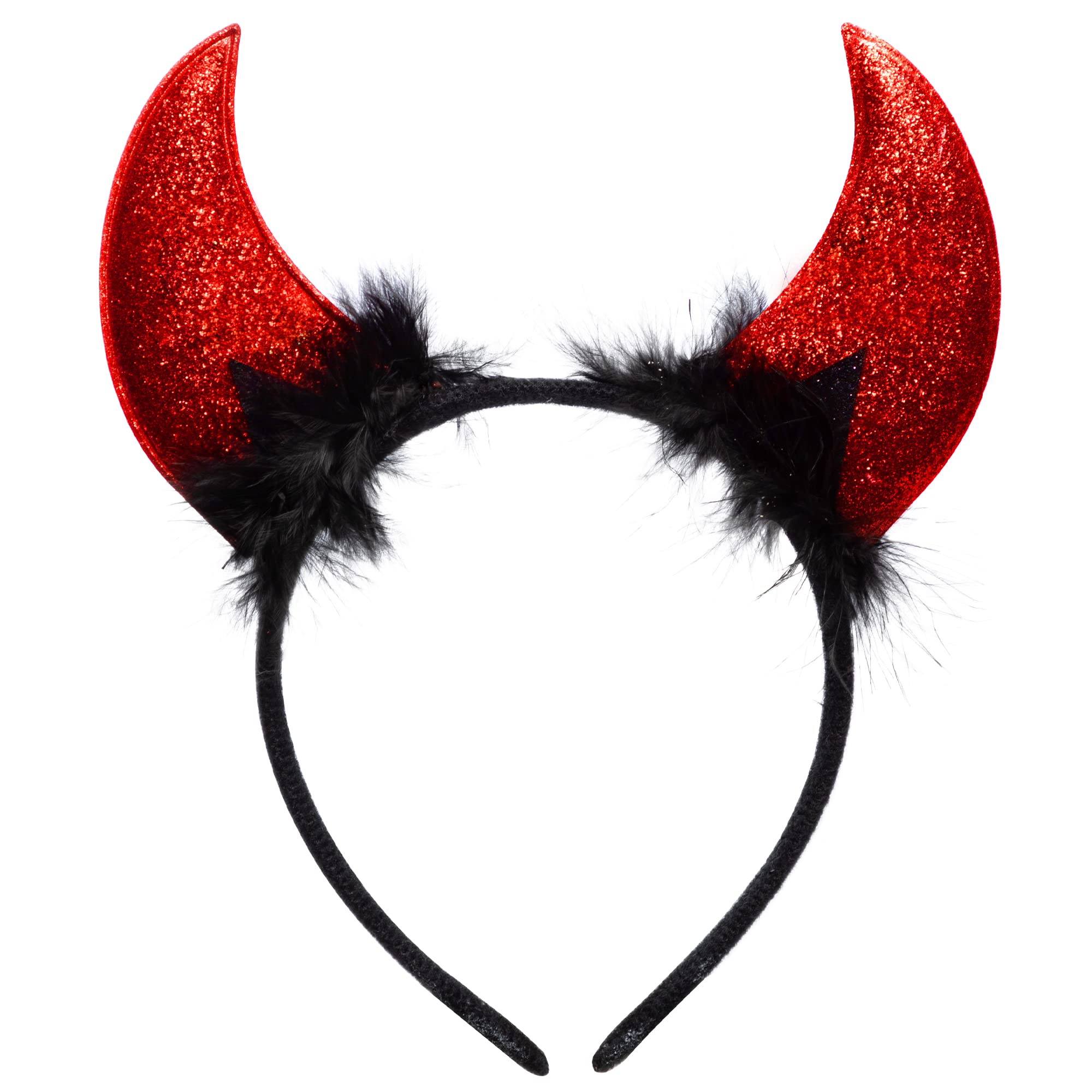 Spooktacular Creations Halloween Horns Headband - Red Devil Horns Headwear for Women, Men - Cosplay, Party Accessory