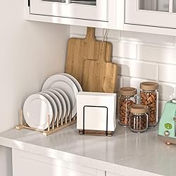 Napkin Holder for Table, Wood Iron Standing Napkin