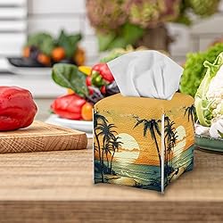 Talayituse Hawaii Sunset Palm Tree Print Tissue Box