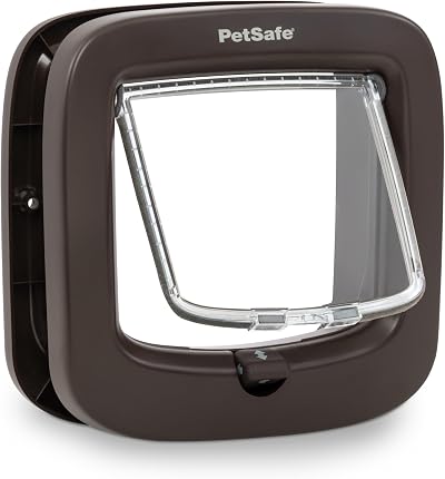 PetSafe Manual-Locking Cat Flap 4-Way Energy Efficient Brown