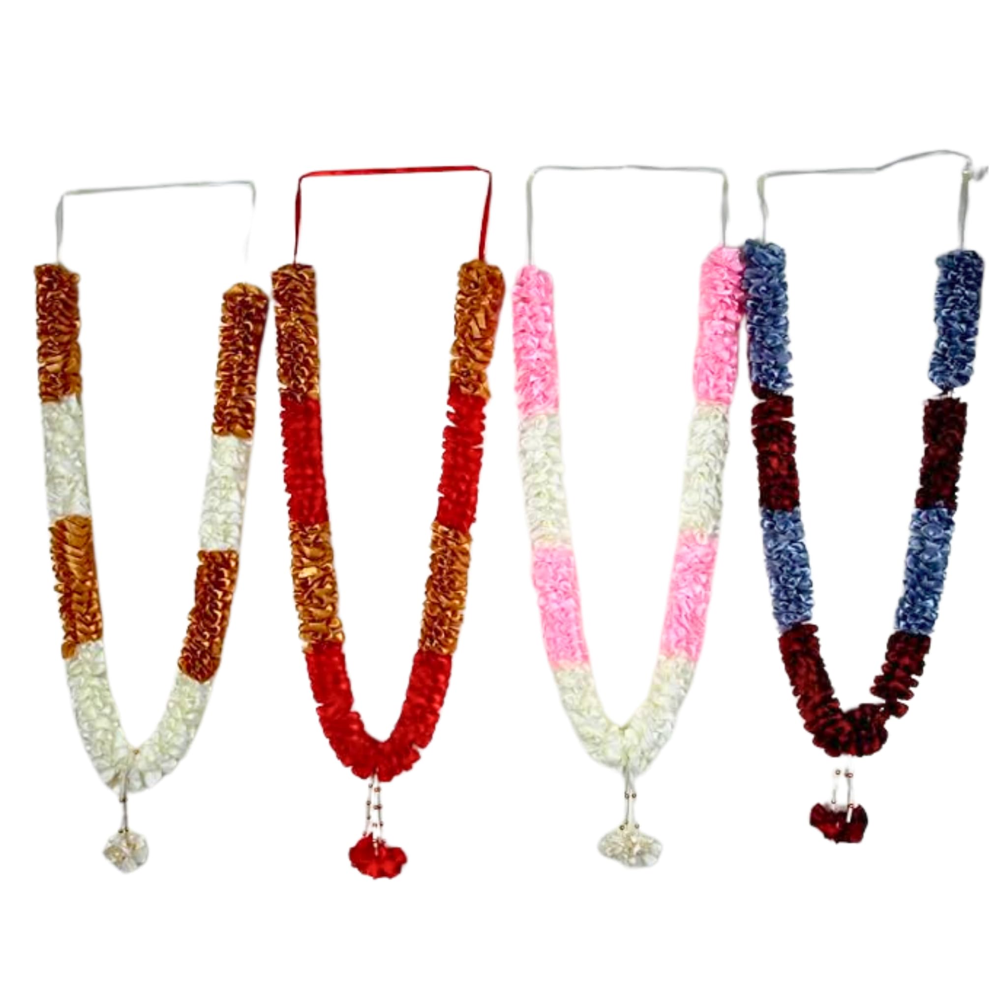 (PACK OF 4) Hajj And Ummrah Artificial roses Garland Wedding Mala Multipurpose Use (4)