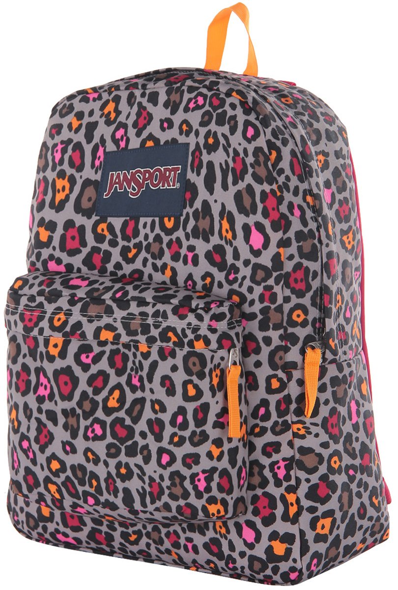 Jansport Superbreak Backpack Grey Rabbit Lucy Leopard in Oman - Main Image
