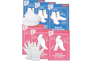 DERMAL Moistfull Silky Foot Socks & Hand Gloves Mask Combo 6 Pack - for Dry Feet and Hands - Home Spa Treatment - Dermatologist Tested, Cruelty Free, Korean Beauty