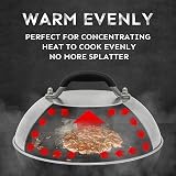 HULISEN Cheese Melting Dome & Burger Press 9 Inch Stainless Steel Griddle Kit view 4