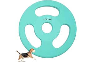 victob Dog Flying Disc Toy, 7.0 inch Natural Rubber Dog Toy Outdoor Dog Flying Discs Interactive Dog Fetch Toy Durable and Soft Flyer Toy for Playing, Mint Green