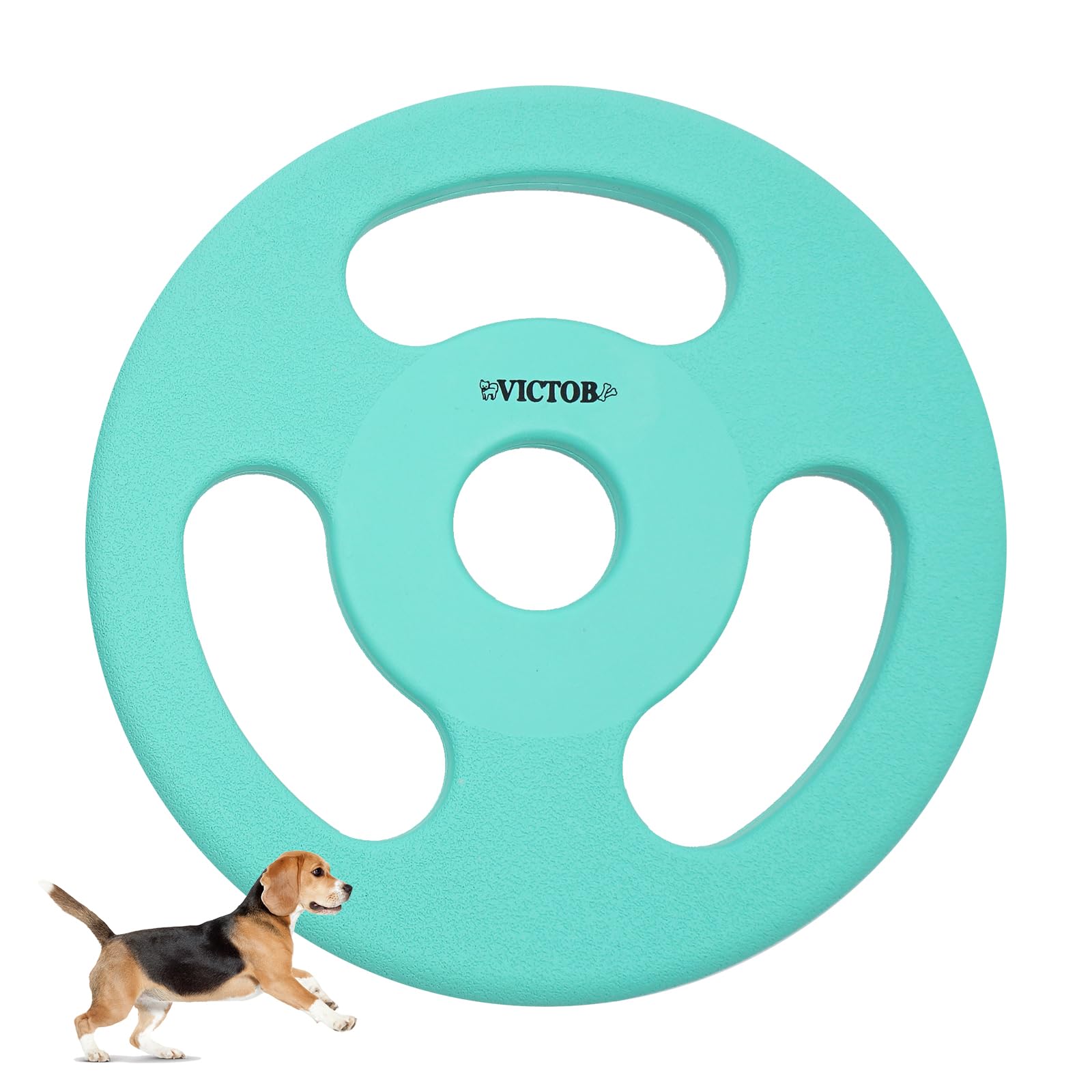 Photo 1 of victob Dog Tug of War Toy, 7 Inch Natural Rubber Dog Toy for Outdoor Interactive Fetch - Durable and Soft for Playing, Green
