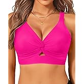 Women's Bikini Top - Supportive Swimsuit for Large Bust - 2025 Cut Out Twist Swim Top