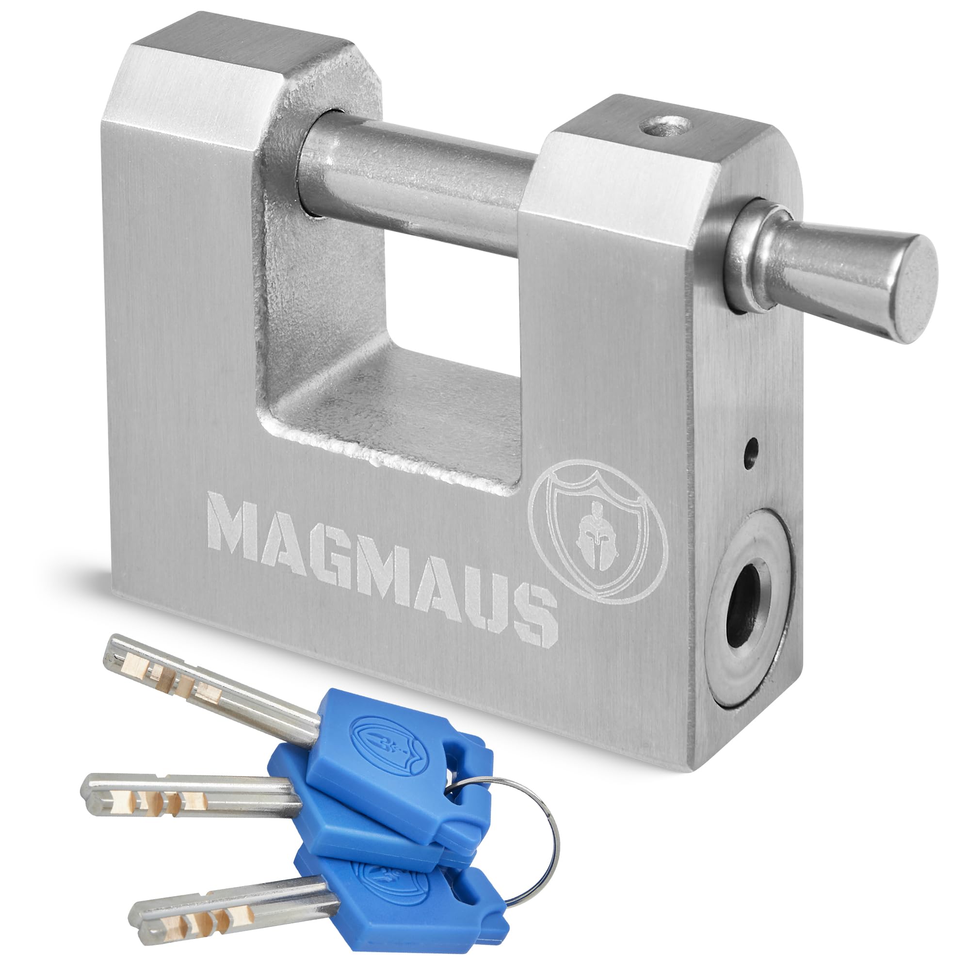 Magmaus® RTL60 [Never-Rust] Heavy Duty Shipping Container Padlock with 3 Keys - [High Security] - Weatherproof Outdoor Lock - [Stainless Steel] - Ideal for Shed, Chain, Gate, Garage