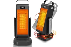 OKOIUM Space Heater Indoor,2024 Newest Upgraded 1500W PTC Ceramic Space Heater Large Room,2s Fast Heating,3D Oscillating,Heater for Bedroom,Office,Heat Up 400sq.ft